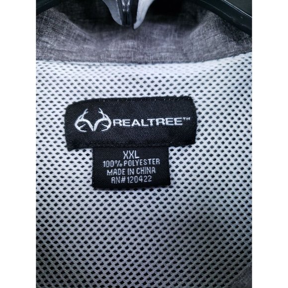 Realtree Vented Shirt Men's Size XXL Gray Short Sleeve - Picture 5 of 7